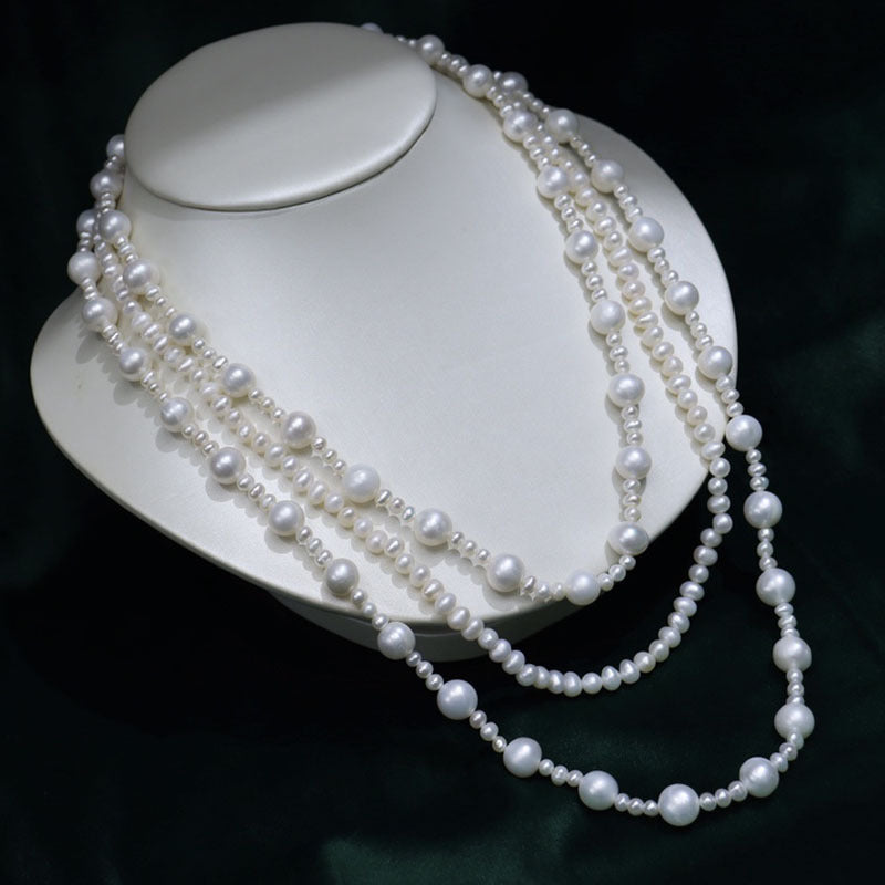 "Freshwater Pearl Necklace | Long-Length Simple Fashion for Women"