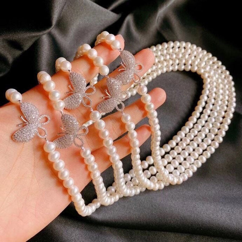 "Freshwater Pearl Necklace | Long-Length Simple Fashion for Women"