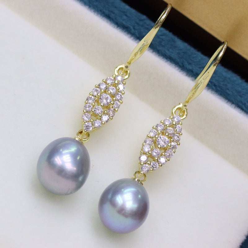 Natural freshwater pearl ear hook female autumn7-8mm