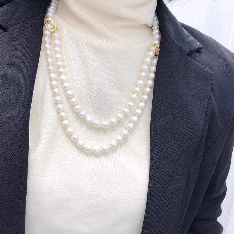 "Freshwater Pearl Necklace | Long-Length Simple Fashion for Women"