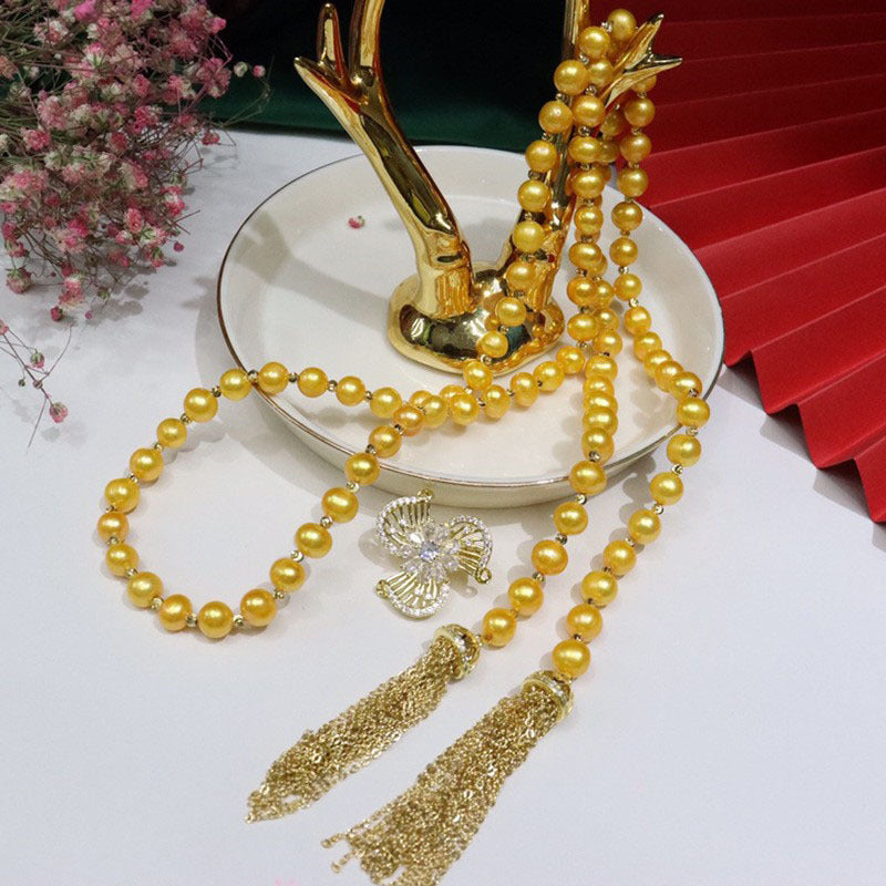 Near-Round Freshwater Pearl Necklace - 8-9mm, Minimal Flaws, Versatile Style