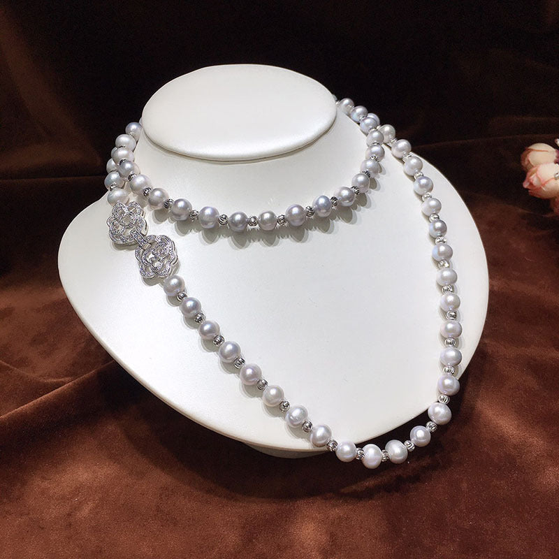 "Freshwater Pearl Necklace | Long-Length Simple Fashion for Women"