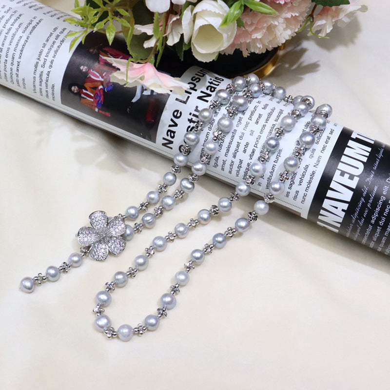 "Freshwater Pearl Necklace | Long-Length Simple Fashion for Women"