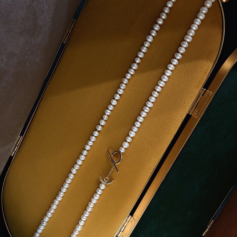 "Freshwater Pearl Necklace | Long-Length Simple Fashion for Women"