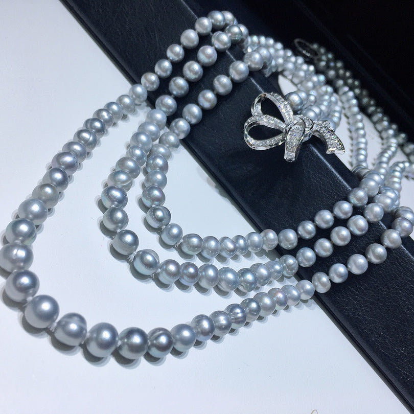 "Freshwater Pearl Necklace | Long-Length Simple Fashion for Women"