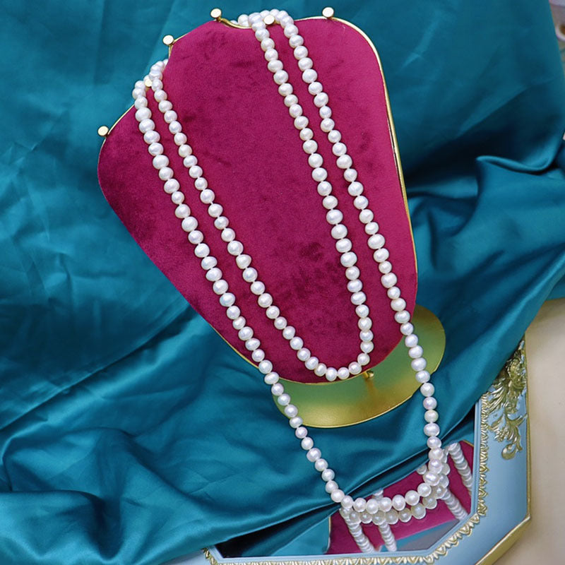 "Freshwater Pearl Necklace | Long-Length Simple Fashion for Women"