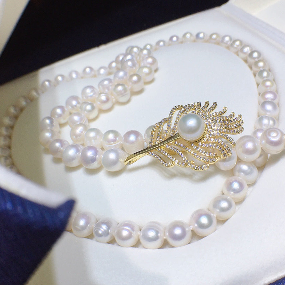 Wholesale Natural Freshwater Pearl Necklace for Women - White Versatile Minimalist Jewelry, Pearl Pendant Chain for Live Streaming Supply
