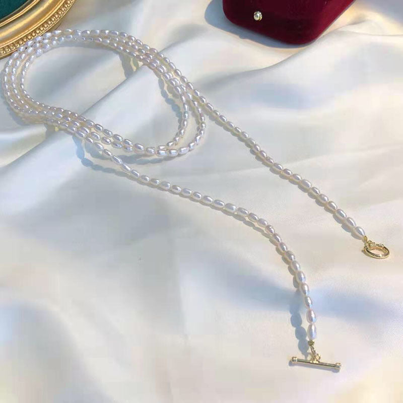 "Freshwater Pearl Necklace | Long-Length Simple Fashion for Women"