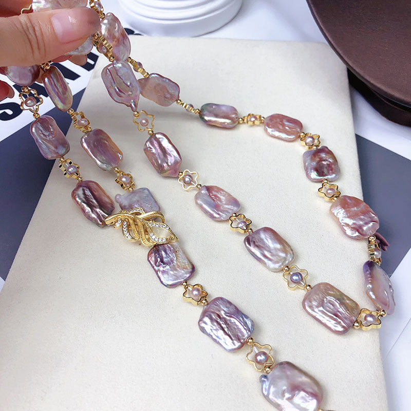 "Freshwater Pearl Necklace | Long-Length Simple Fashion for Women"