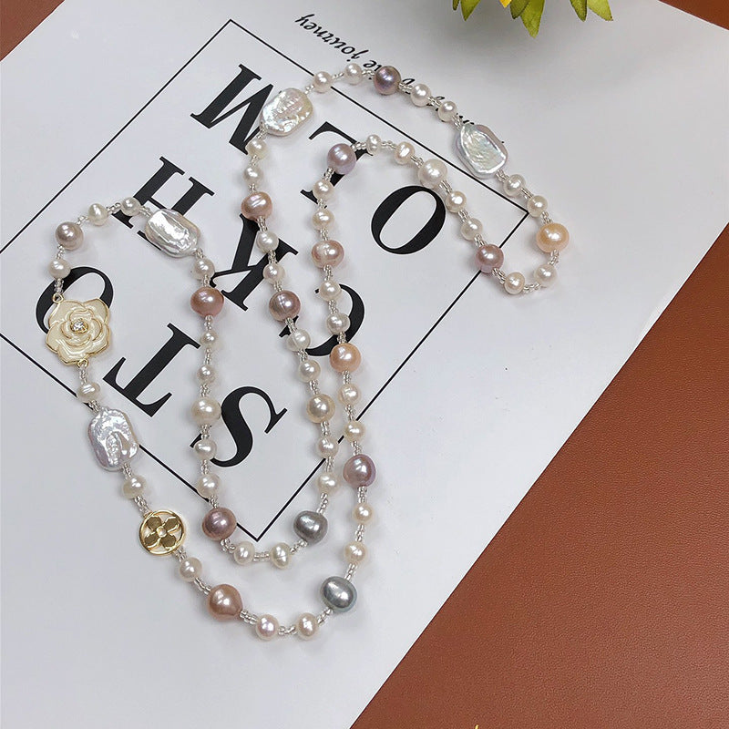 "Freshwater Pearl Necklace | Long-Length Simple Fashion for Women"