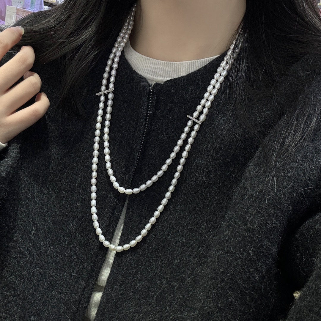 "Freshwater Pearl Necklace | Long-Length Simple Fashion for Women"