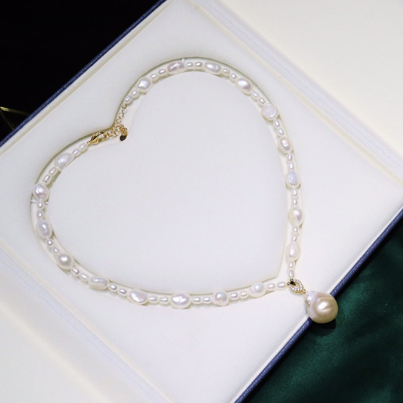 Manufacturers wholesale live supply a variety of freshwater pearl baroque necklace 4-17mm fashionable and simple women's winter new models