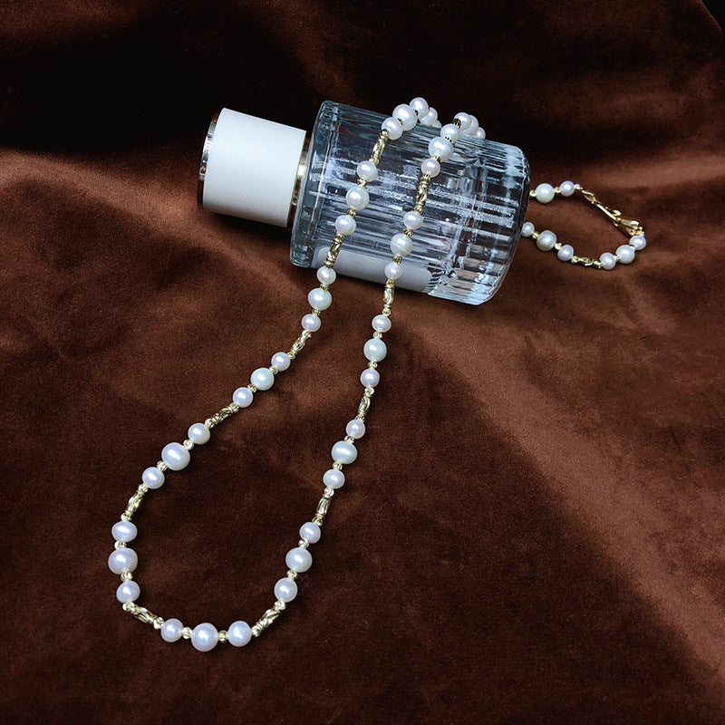 "Freshwater Pearl Necklace | Long-Length Simple Fashion for Women"