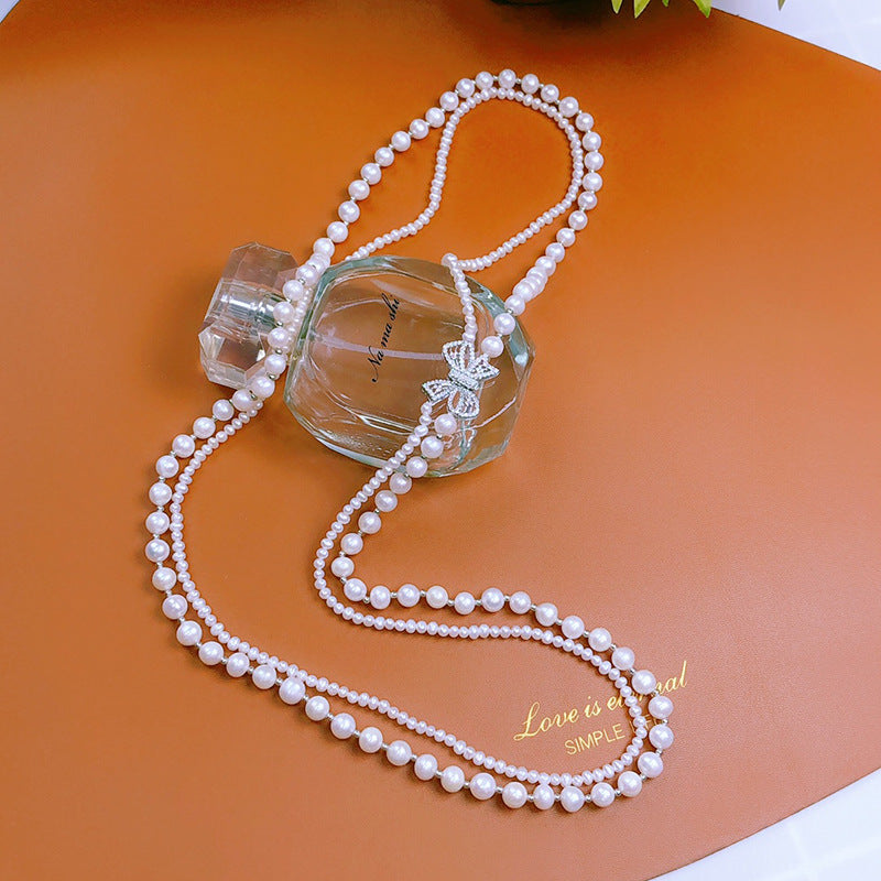 "Freshwater Pearl Necklace | Long-Length Simple Fashion for Women"