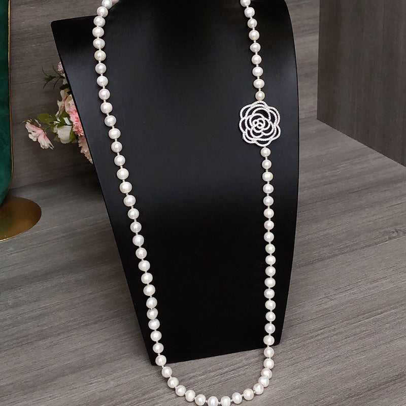 "Freshwater Pearl Necklace | Long-Length Simple Fashion for Women"