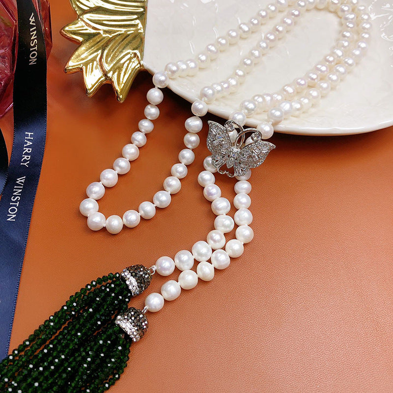 "Freshwater Pearl Necklace | Long-Length Simple Fashion for Women"