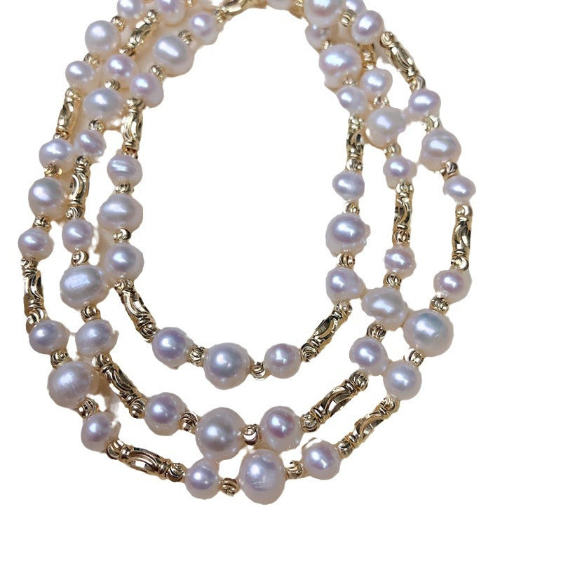 "Freshwater Pearl Necklace | Long-Length Simple Fashion for Women"