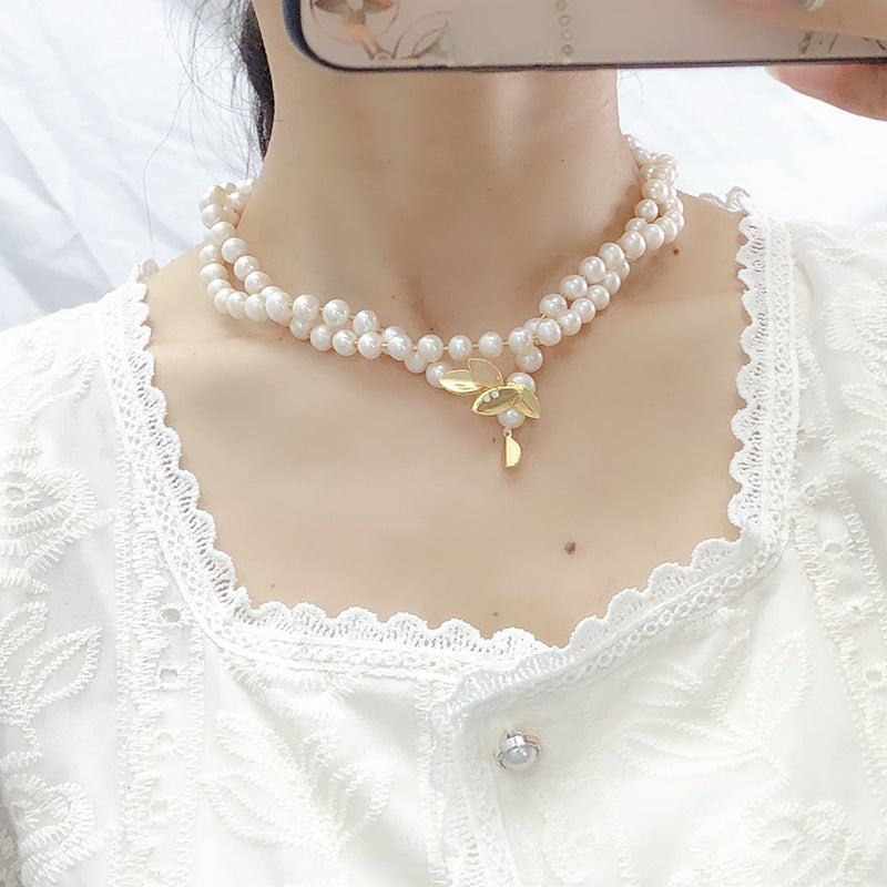 "Freshwater Pearl Necklace | Long-Length Simple Fashion for Women"