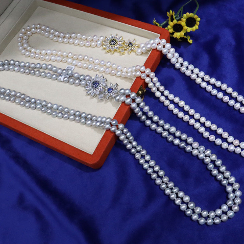 "Freshwater Pearl Necklace | Long-Length Simple Fashion for Women"