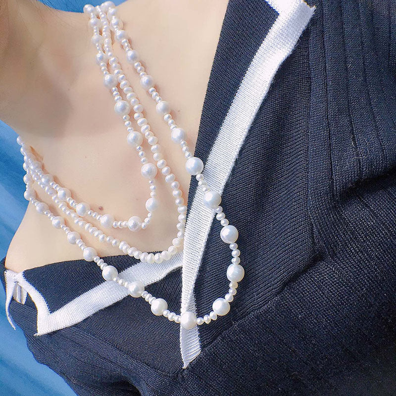 "Freshwater Pearl Necklace | Long-Length Simple Fashion for Women"