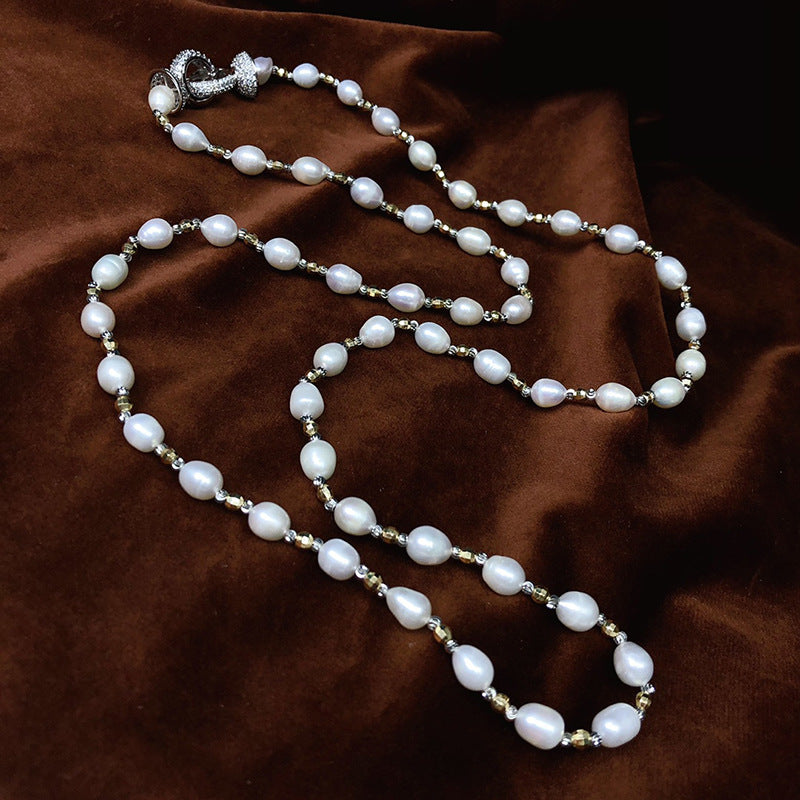 Irregular Natural Freshwater Pearl Necklace - Unique Baroque Jewelry for Women, Minimalist Luxury Versatile Fashion Accessories