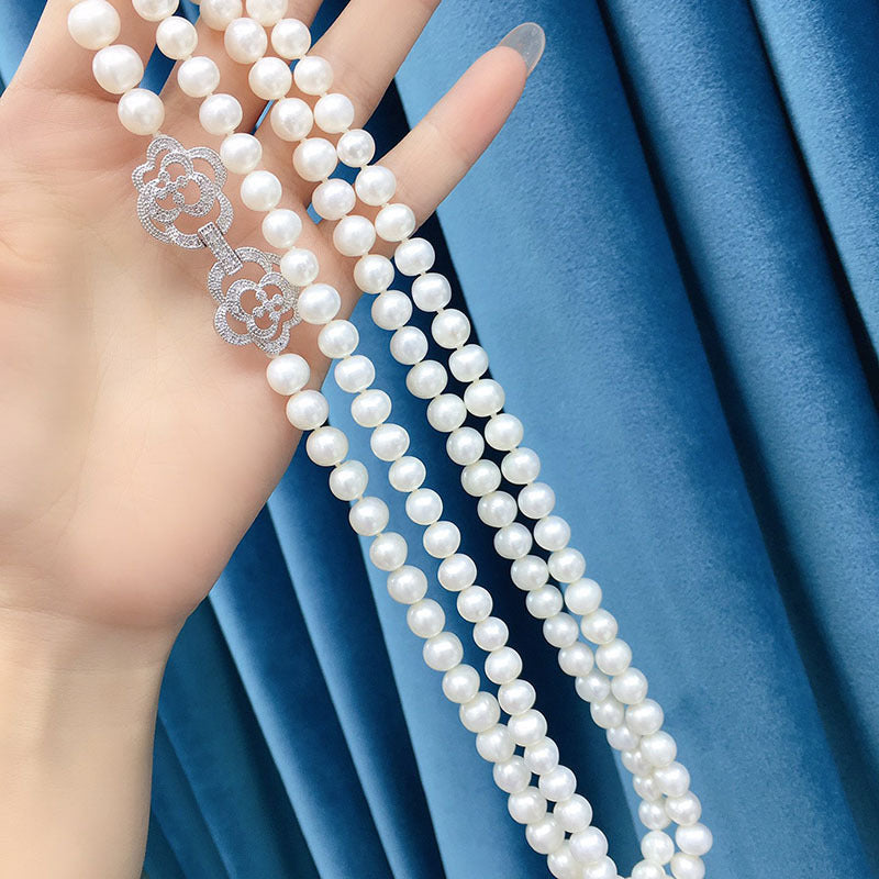 "Freshwater Pearl Necklace | Long-Length Simple Fashion for Women"