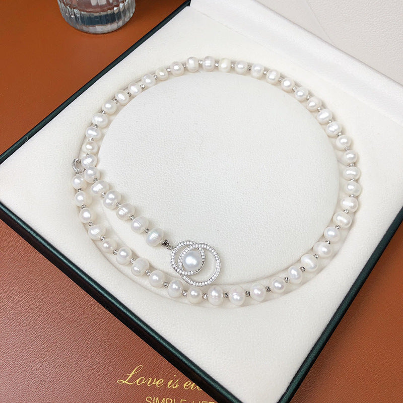 "Freshwater Pearl Necklace | Long-Length Simple Fashion for Women"