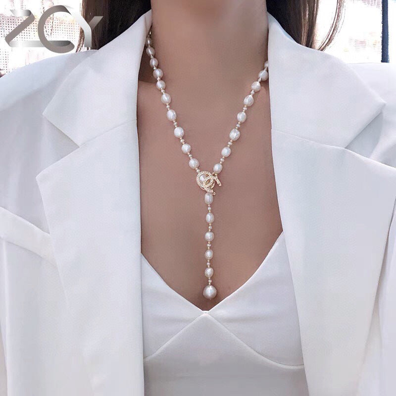 Natural Baroque Pearl Necklace for Women - Short Irregular Freshwater Pearl Chain, Fashion Jewelry for Autumn and Winter