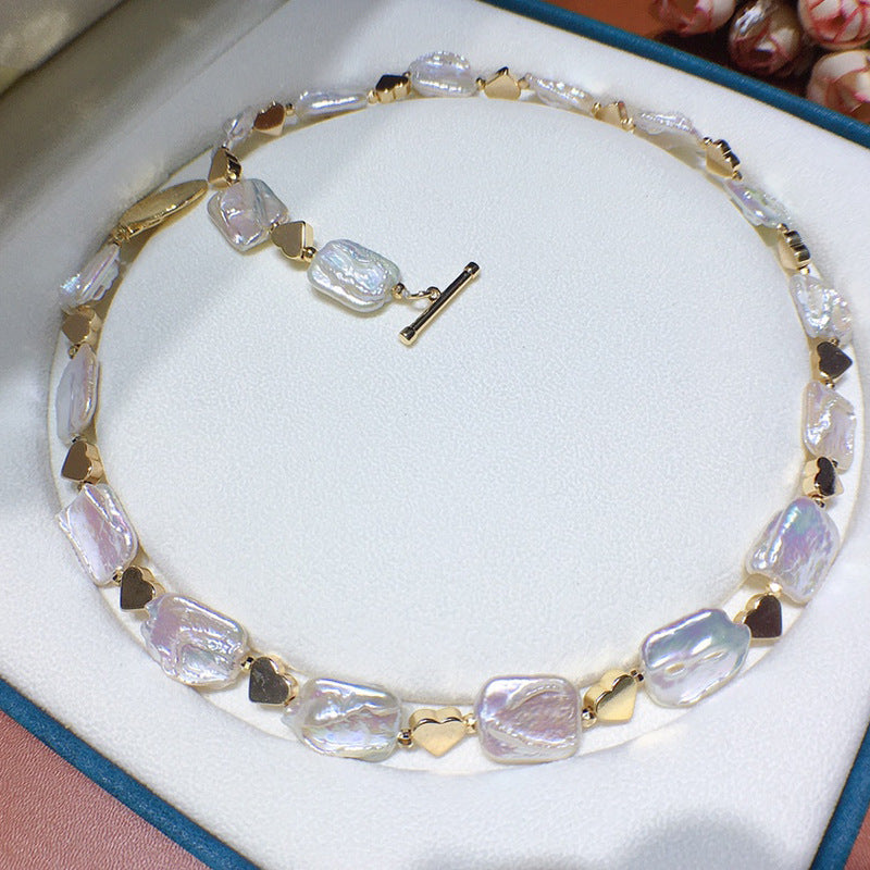 Manufacturers wholesale live supply a variety of freshwater pearl baroque necklace 4-17mm fashionable and simple women's winter new models