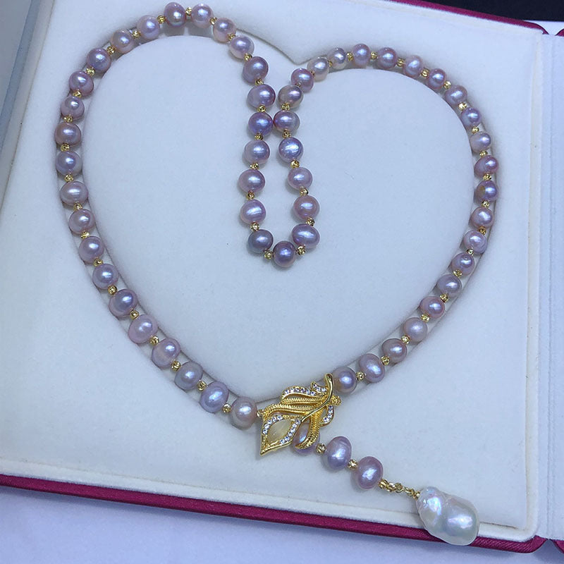 "Freshwater Pearl Necklace | Long-Length Simple Fashion for Women"