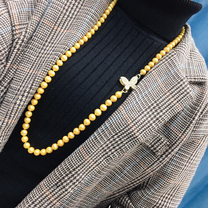 "Freshwater Pearl Necklace | Long-Length Simple Fashion for Women"