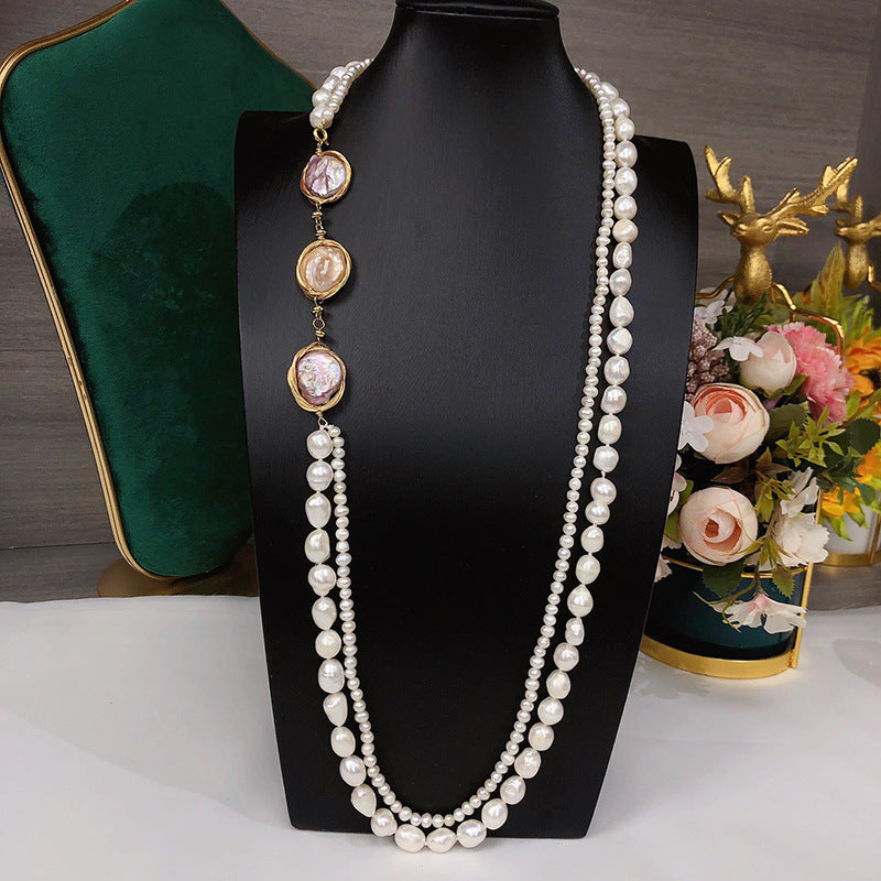 "Freshwater Pearl Necklace | Long-Length Simple Fashion for Women"