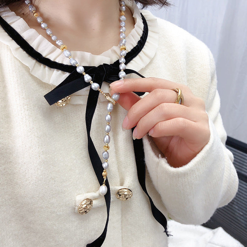 "Freshwater Pearl Necklace | Long-Length Simple Fashion for Women"