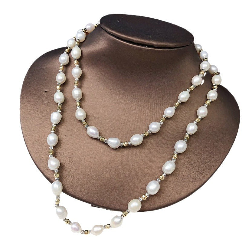 Irregular Natural Freshwater Pearl Necklace - Unique Baroque Jewelry for Women, Minimalist Luxury Versatile Fashion Accessories