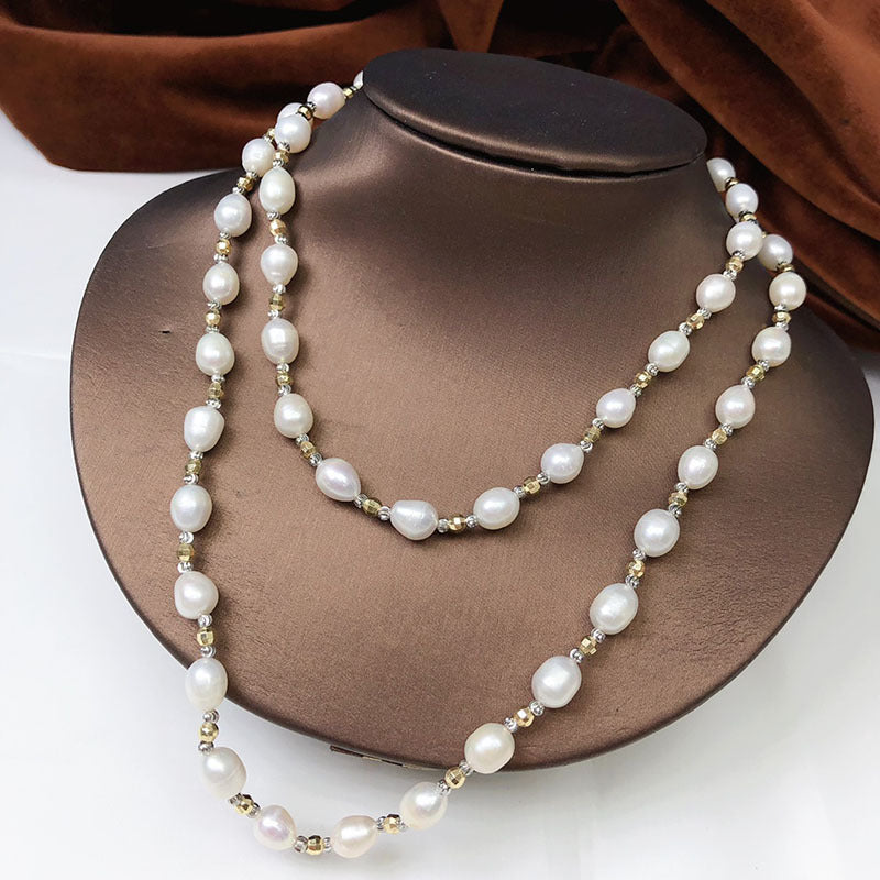 "Freshwater Pearl Necklace | Long-Length Simple Fashion for Women"
