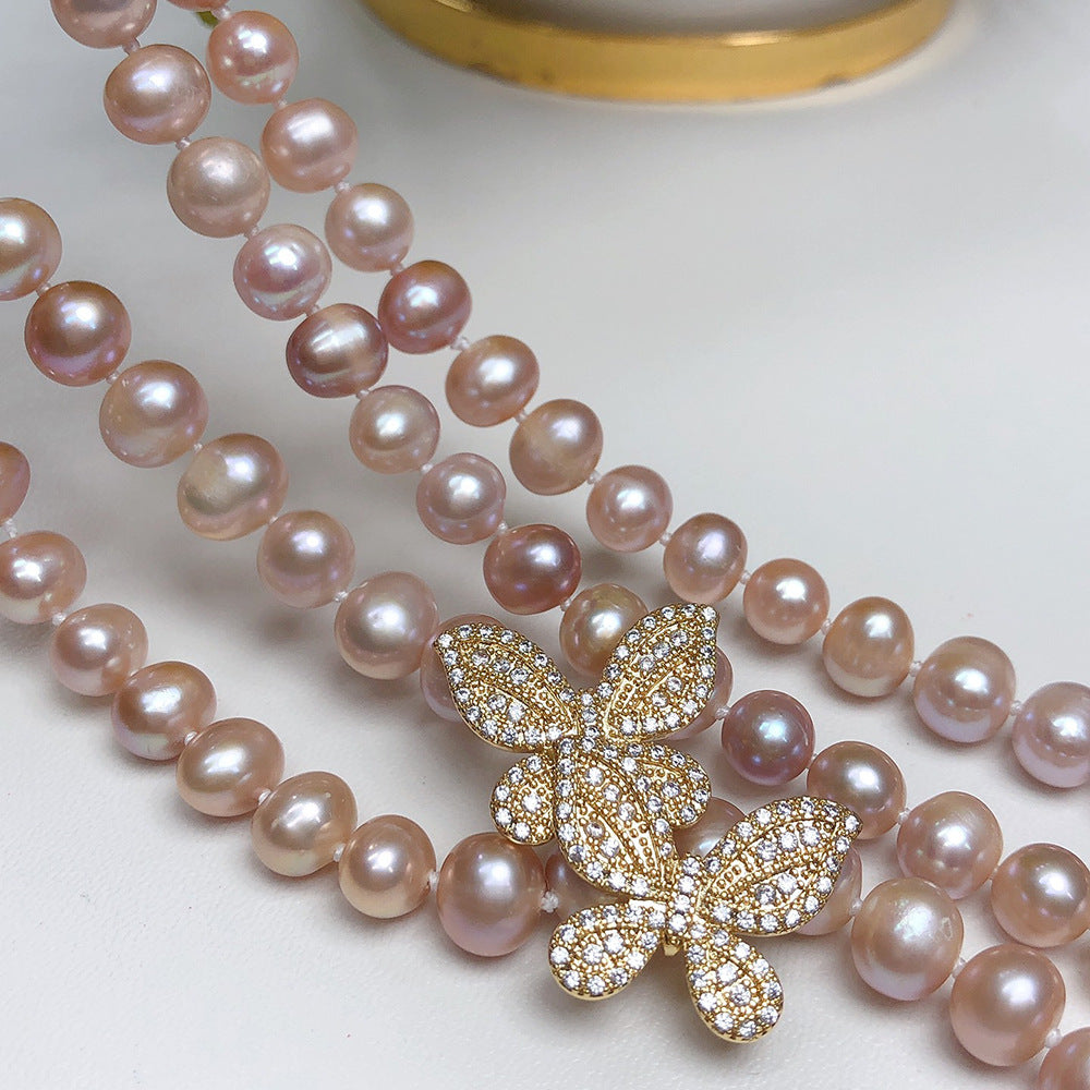 "Freshwater Pearl Necklace | Long-Length Simple Fashion for Women"