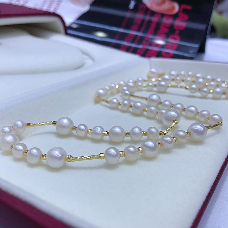 "Freshwater Pearl Necklace | Long-Length Simple Fashion for Women"