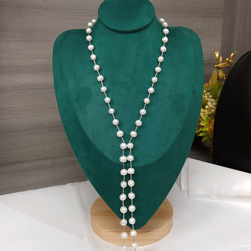 "Freshwater Pearl Necklace | Long-Length Simple Fashion for Women"