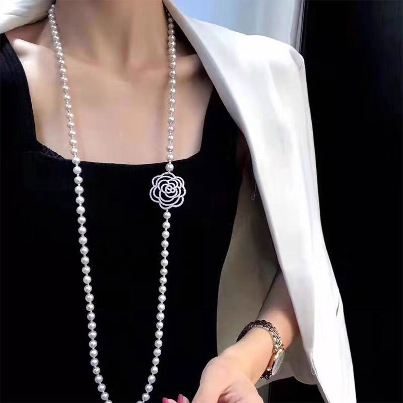 "Freshwater Pearl Necklace | Long-Length Simple Fashion for Women"