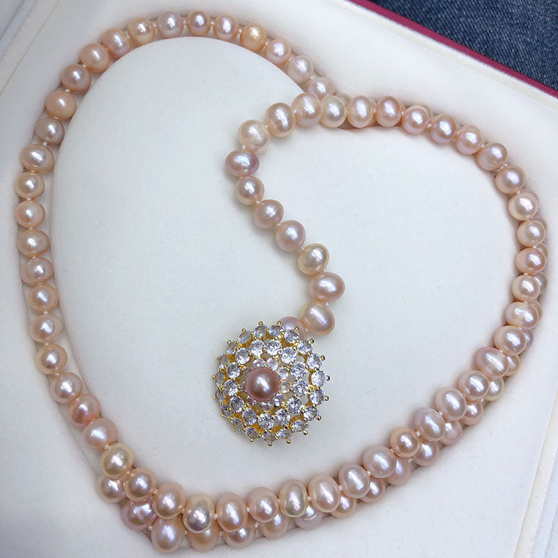 "Freshwater Pearl Necklace | Long-Length Simple Fashion for Women"