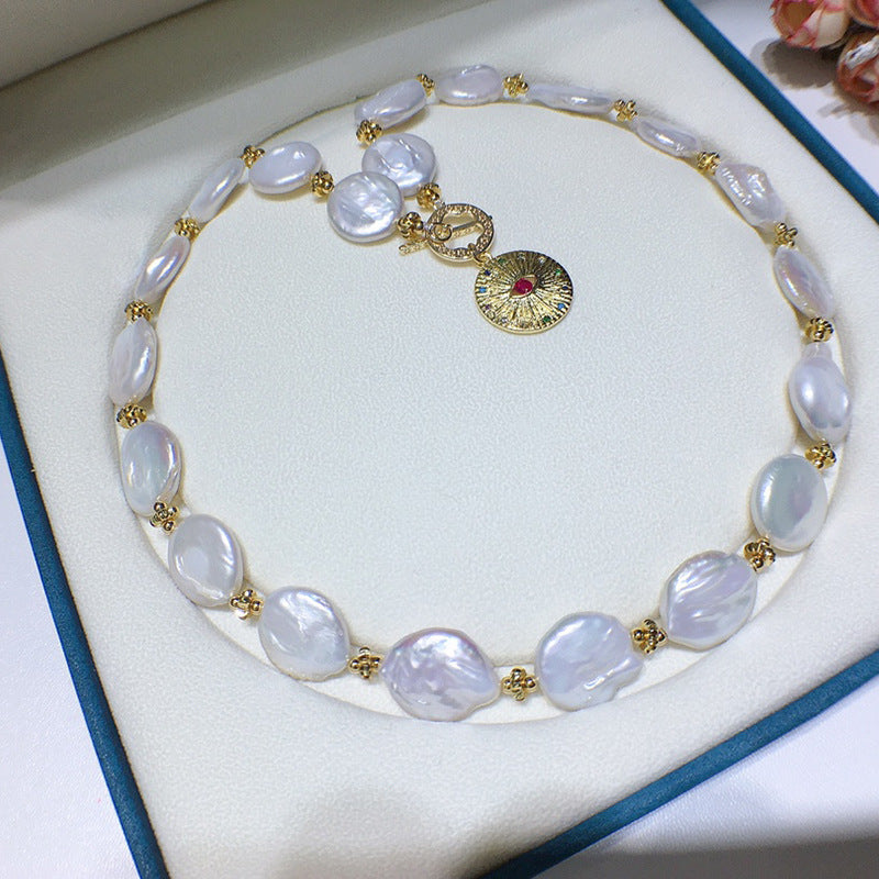 Manufacturers wholesale live supply a variety of freshwater pearl baroque necklace 4-17mm fashionable and simple women's winter new models