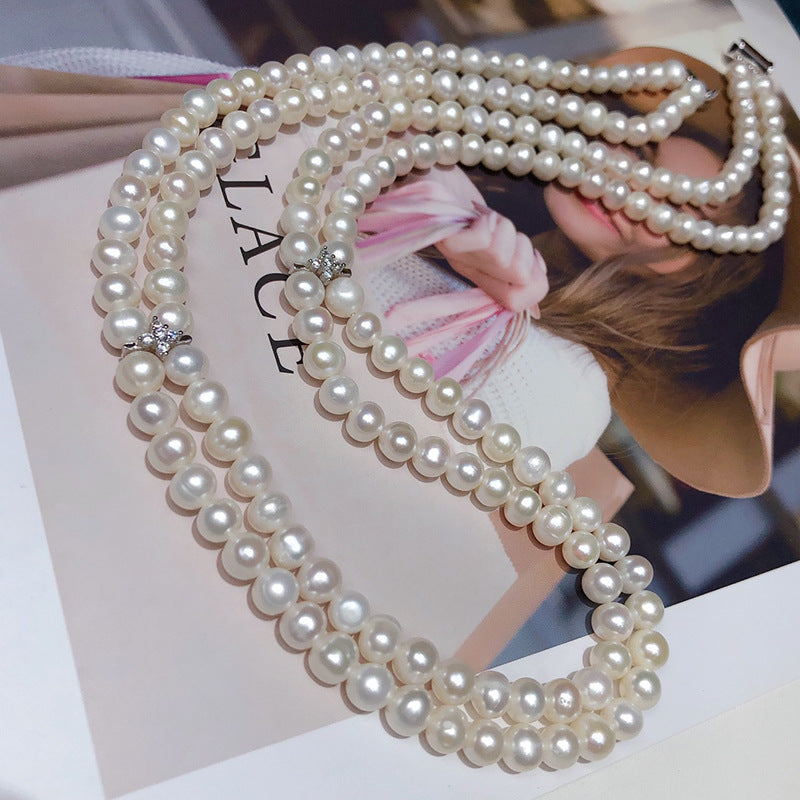 "Freshwater Pearl Necklace | Long-Length Simple Fashion for Women"