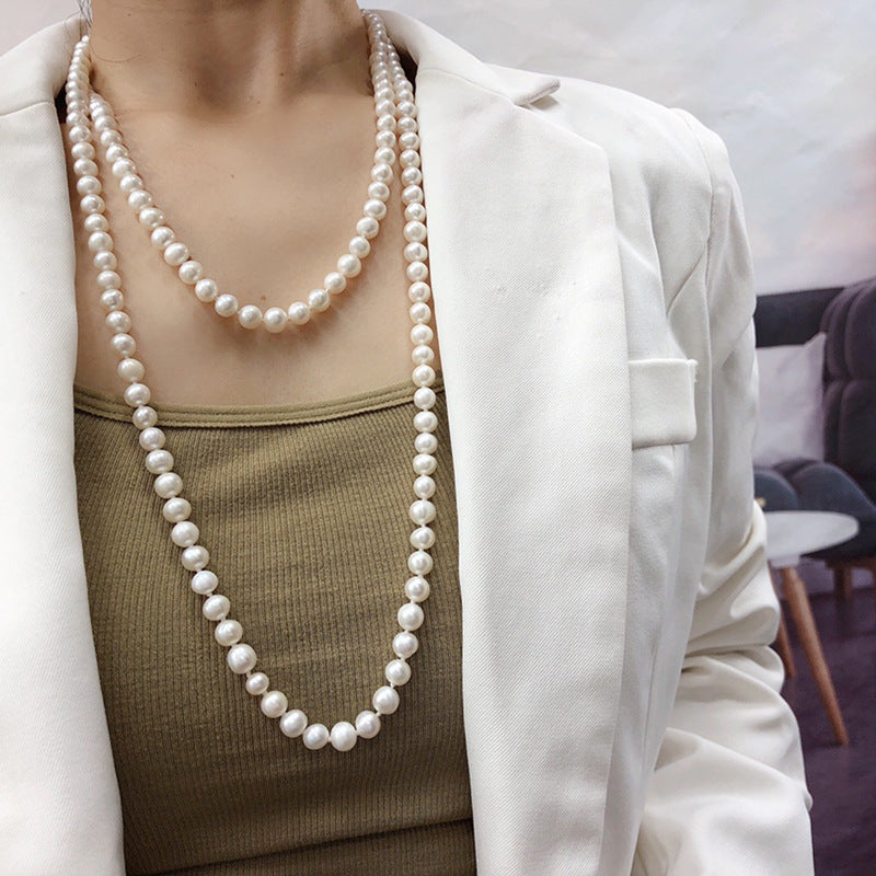 Multi-Way Freshwater Pearl Necklace - 7-8mm, Vintage French Style, Wholesale