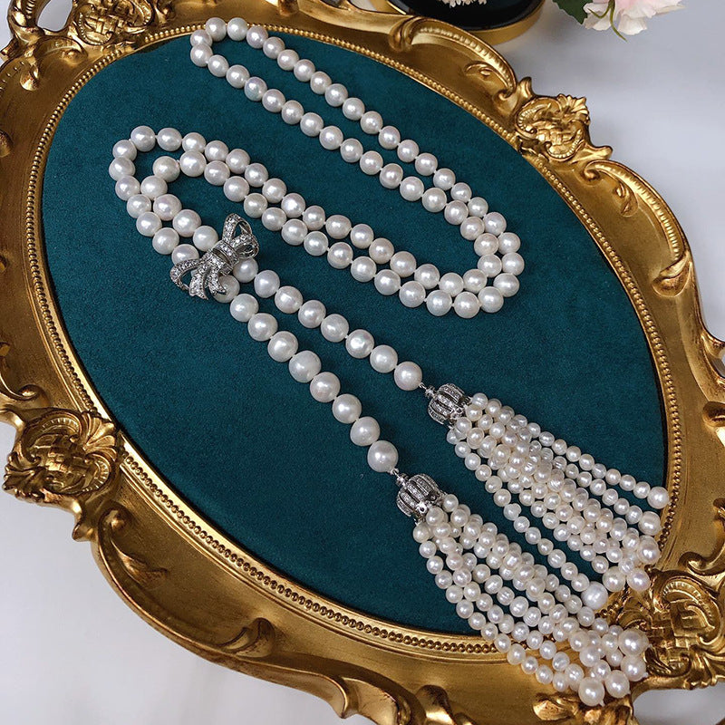 "Freshwater Pearl Necklace | Long-Length Simple Fashion for Women"