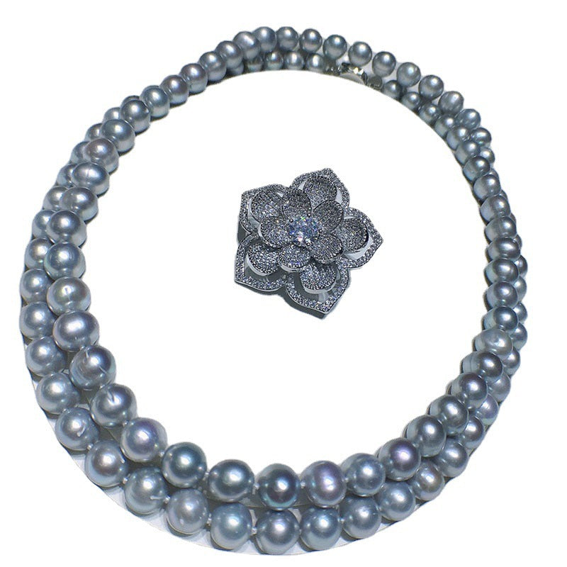 "Freshwater Pearl Sweater Chain | 8-9mm Simple Elegant Necklace for Women"
