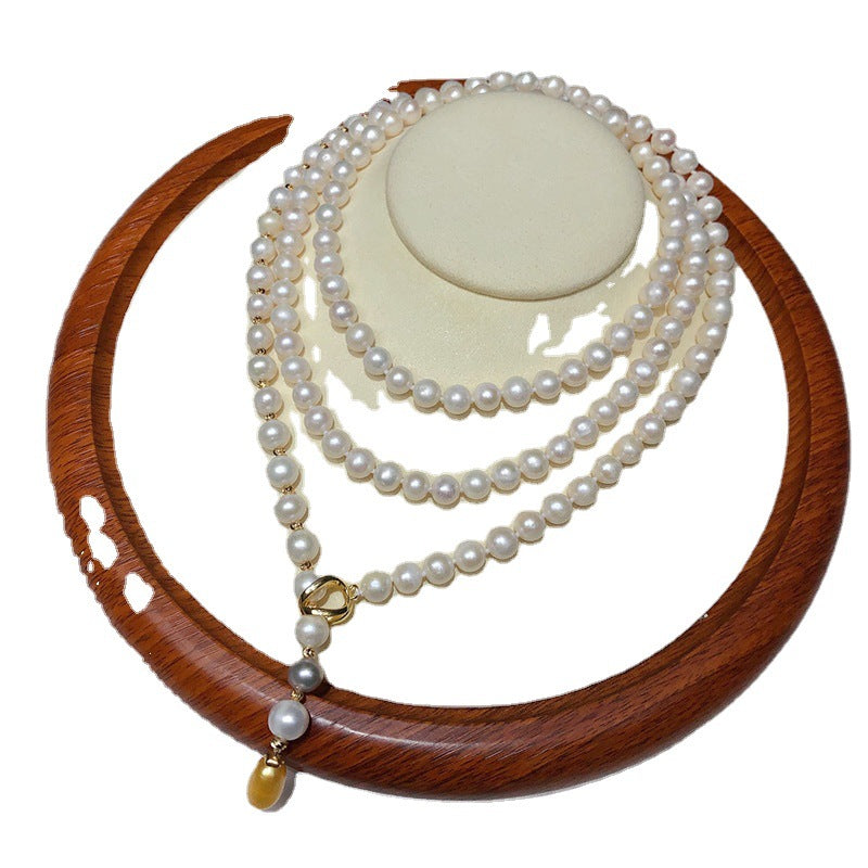New Natural Freshwater Pearl Necklace - White Minimalist Versatile Jewelry, Unique Designer Pearl Accessories for Wholesale