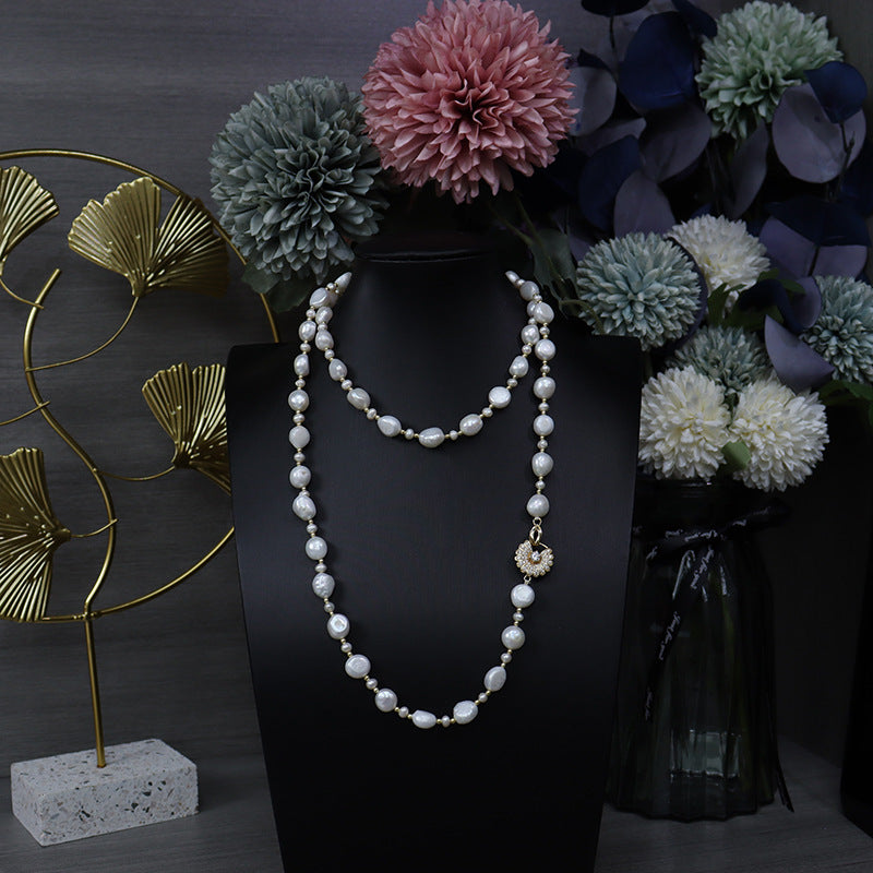"Freshwater Pearl Necklace | Long-Length Simple Fashion for Women"