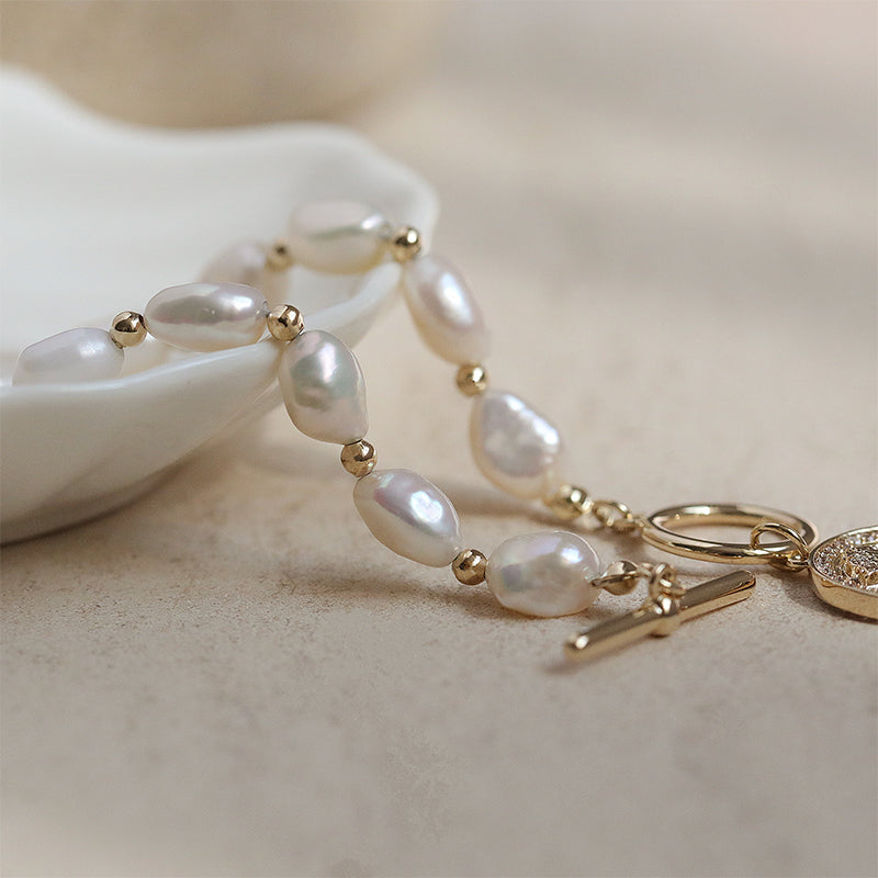 Baroque natural freshwater pearl bracelet women's fashion simple jewelry