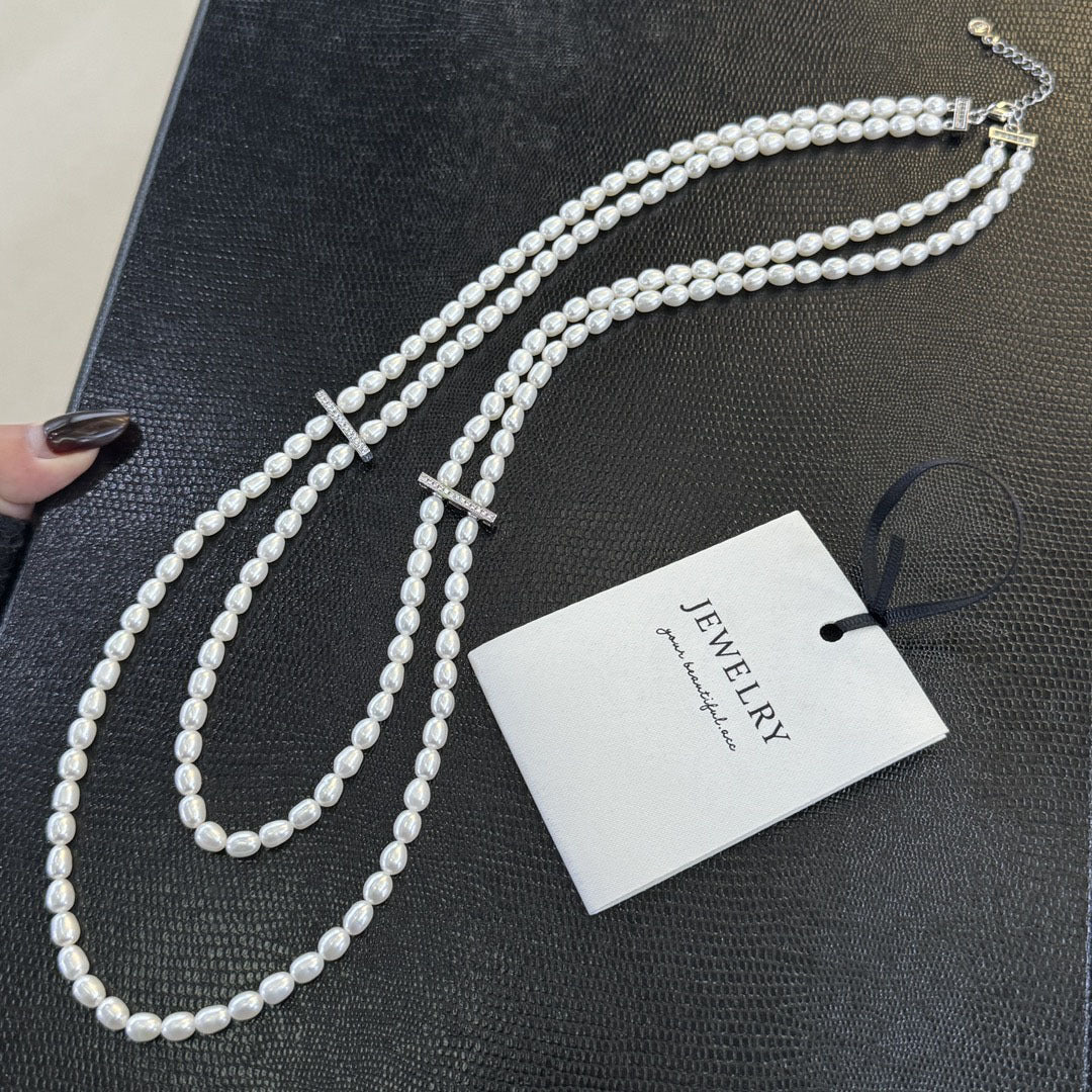 "Freshwater Pearl Necklace | Long-Length Simple Fashion for Women"