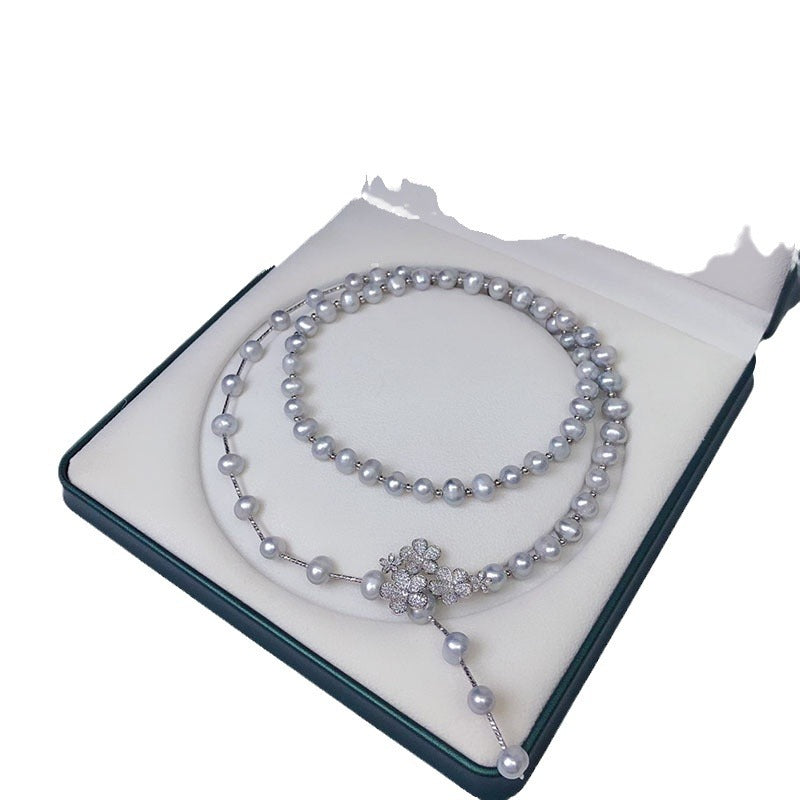 "Freshwater Pearl Necklace | Long-Length Simple Fashion for Women"